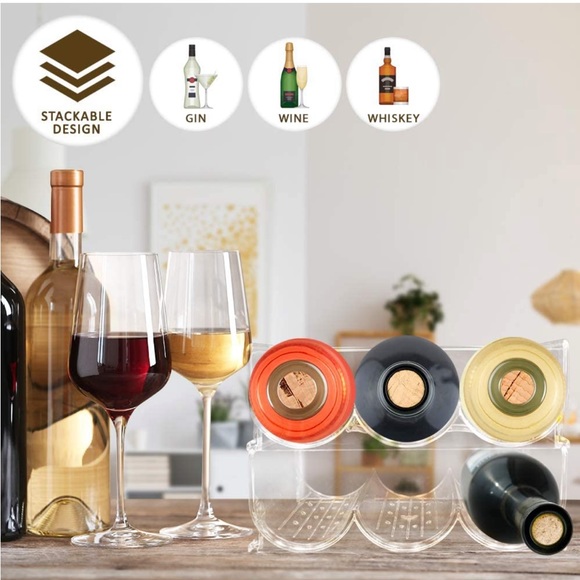 Stackable Wine Rack, 3-pack, (holds 9 Bottles Total) - Picture 8 of 12